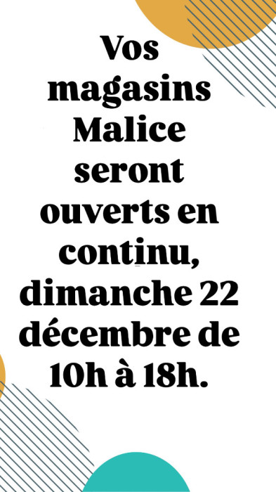 Ouverture dimanche 22 décembre