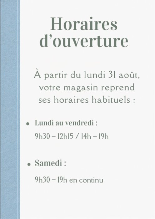 Reprise des horaires habituels